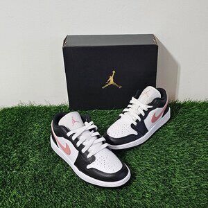 Air Jordan 1 Low (GS) - White/Rust Pink/ Black - Big Kids' Size 4 - 553560 165